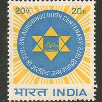 India 1972 Sri Aurobindo Birth Centenary Phila-552 MNH