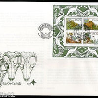 South Africa 1982 Dinosaurs Pre Historic Animals Fossils Sc 609 M/s on FDC # 15261