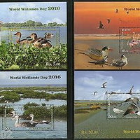 Sri Lanka 2016 World Wetlands Day Wildlife Sanctuary Water Bird Duck 4 M/s MNH # 5251