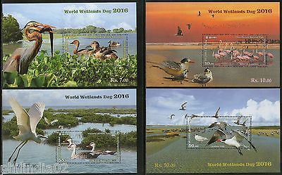 Sri Lanka 2016 World Wetlands Day Wildlife Sanctuary Water Bird Duck 4 M/s MNH # 5251