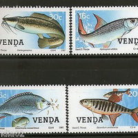 Venda 1987 Freshwater Fish Marine Life Animals Fauna Sc 169-72 MNH # 3575