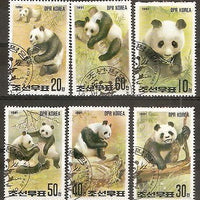 Korea 1991 Giant Panda Animals Wild-life 6v Cancelled # 7540