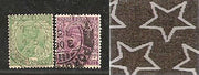 India 2 Diff KG V ½An & 1A3p ERROR WMK - Multi Star Inverted Used as Scan # 1583