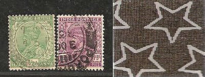 India 2 Diff KG V ½An & 1A3p ERROR WMK - Multi Star Inverted Used as Scan # 1583