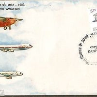 India 1982 50 Years of Civil Aviation Phila-901 FDC