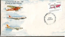 India 1982 50 Years of Civil Aviation Phila-901 FDC