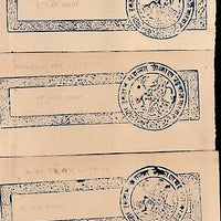 India Fiscal Badu Thikana Jodhpur State 3 diff Stamp Paper pieces T15 Revenue #A