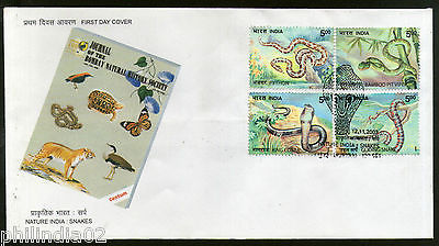 India 2003 Nature India Snakes Phila-2009-12 FDC