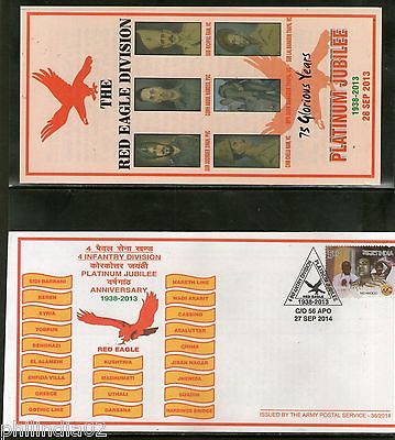 India 2014 Infantry Division Red Eagle Military Coat of Arms APO Cover #18329B