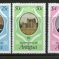 Antigua 1981 Princess Diana & Charles Royal Wedding 3v Sc 623-35 MNH # 2271