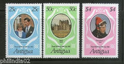 Antigua 1981 Princess Diana & Charles Royal Wedding 3v Sc 623-35 MNH # 2271
