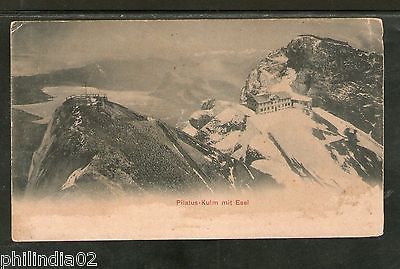 Switzerland 1904 Pilatus - Kulm  Mit Esel Lake Used View Post Card to India 15
