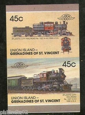 St. Vincent Gr. Union 1987 Atlantic1027 USA Locomotive Transport Sc 30 Imperf MN