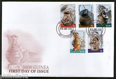 Papua New Guinea 2003 Clay Pots Pottery Handicraft Art Sc 1053-57 FDC # 9330