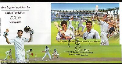 India 2013 Sachin Tendulkar Cricket Player Sports M/s on FDC