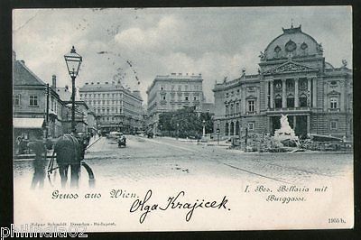 Austria 1901 Opera House Wien Vienna Vintage Picture Post Card to France # PC16