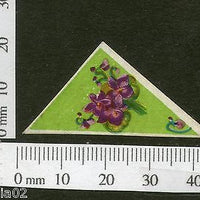 India 1950's Blank Flower French Print Vintage Perfume Label Multi-Colour # 3514