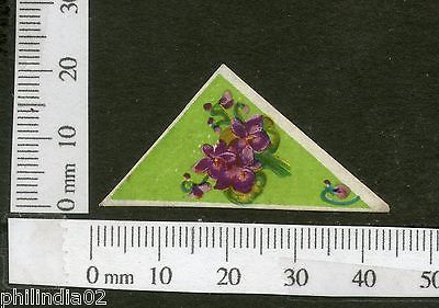India 1950's Blank Flower French Print Vintage Perfume Label Multi-Colour # 3514