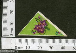 India 1950's Blank Flower French Print Vintage Perfume Label Multi-Colour # 3514