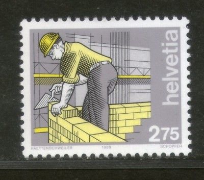 Switzerland 1989 Industry Bricklayer Architecture 1v MNH # 3439
