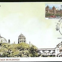 India 2013 Heritage Buildings - Mumbai GPO & Agra HPO Architecture 2v FDC