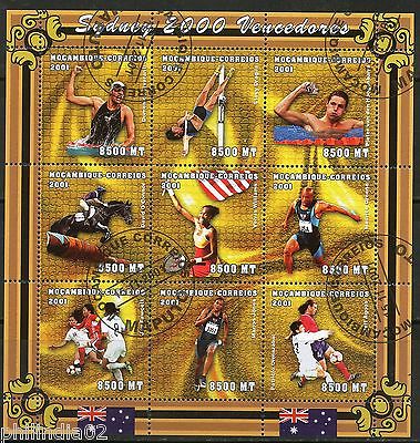 Mozambique 2001 Sydney Olympics Medalists Men Women Sc 1423a-i Sheetlet Can 9163