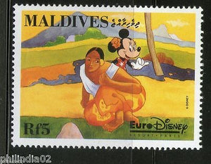 Maldives 1992 Euro Disney Resort Paris Mickey Dancing Painting Cartoon MNH #3201
