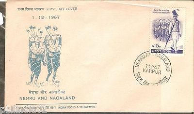 India 1967 Nehru & Nagaland Phila-454 FDC
