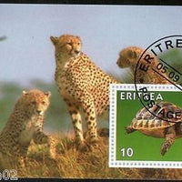 Eritrea 2001 Leopards Turtle Wild Life Reptiles Fauna M/s Cancelled # 3188