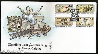Namibia 1992 Windhoek Conservatoir Anni. Art Painting Violin Sc 706-9 FDC #16375