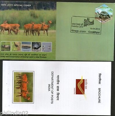 India 2012 Swamp Land Rhinoceros Turtle Deer Wildlife Animal Bird Sp Cover #1839