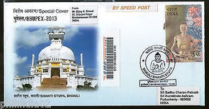 India 2013 Shanti Stupa Dhauli Buddha Buddism Bhupex Commercial Used Sp Cover 20