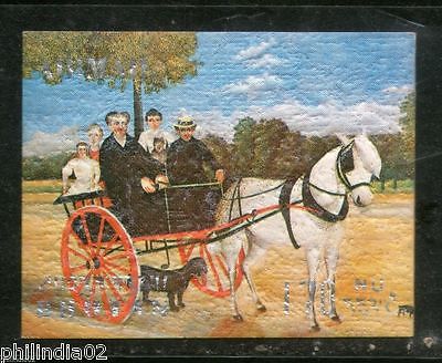 Bhutan 1972 Cart of Father Junier Sc 144c Gogh Reoir Painting Thick Card MNH # 1537