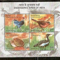 India 2006 Endangered Birds of India Fauna Wild Life Phila-2352 M/s MNH