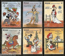 Gr. of St.Vincent Bequia Walt Disney Animation Cartoon Film Mickey Donald 6v MNH # 3511