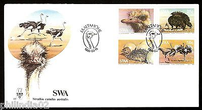 South West Africa 1985 Ostrich Flightless Birds Wildlife Sc 536-39 FDC # 16362