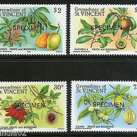 St. Vincent Grenadines 1985 Fruits & Blossom Flower SPECIMEN Sc 488-91 MNH #1836