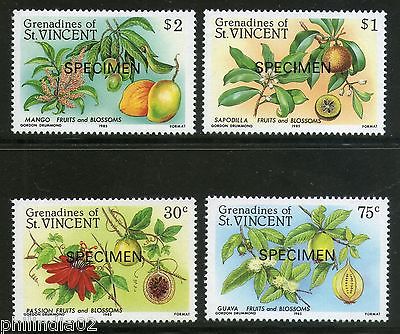 St. Vincent Grenadines 1985 Fruits & Blossom Flower SPECIMEN Sc 488-91 MNH #1836