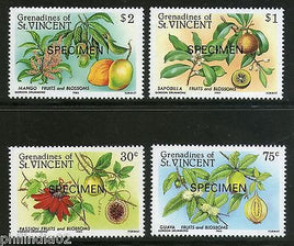 St. Vincent Grenadines 1985 Fruits & Blossom Flower SPECIMEN Sc 488-91 MNH #1836