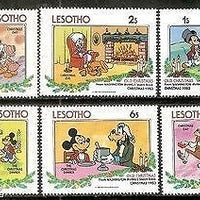 Lesotho Walt Disney Animation Cartoon Film Mickey Donald Old Christmas Day6v MNH