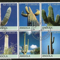 Angola 2000 Cactus Tree Plant Orchid Flora Setenant BLK/6 Cancelled # 13505