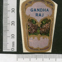 India 1950's Gandharaj Hair Oil French Print Vintage Perfume Label Multi-Co 3185