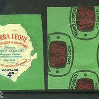 Sierra Leone 1964 4p J.F Kennedy Map Odd Shaped Self Adhesive Sc 266 MNH # 1994