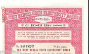 India 1984 West Bengal State Electricity Bonds 2nd Series Rs. 25000 # 10345E