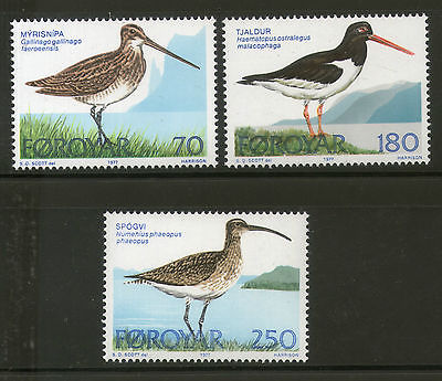 Faroe Islands 1977 Birds Oyster catcher Snipe Wildlife Fauna Sc 28-30 MNH # 1623