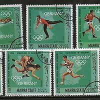 South Arabia - Mahara State Germany Olympic Game Gold Medal Winners 7v Cancelled # 5660a