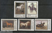 Russia 1988 Horses Paintings Horse Ridder Animals Sc 5694-98 MNH #1846