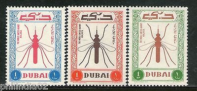 Dubai - UAE 1963 Malaria Eradication Health Mosquito Sc 22-24 3v MNH # 12937A