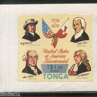 Tonga 1976 $1 American Bicentennial Surcharge Sc C236 Odd Shaped Die Cut MNH 413