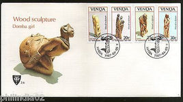 Venda 1987 Wood Carvings Art Handicraft Tribes Sc 165-68 FDC # 16451